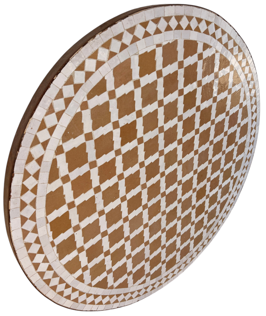 32" Multi Beige Zellige Mosaic Table Top