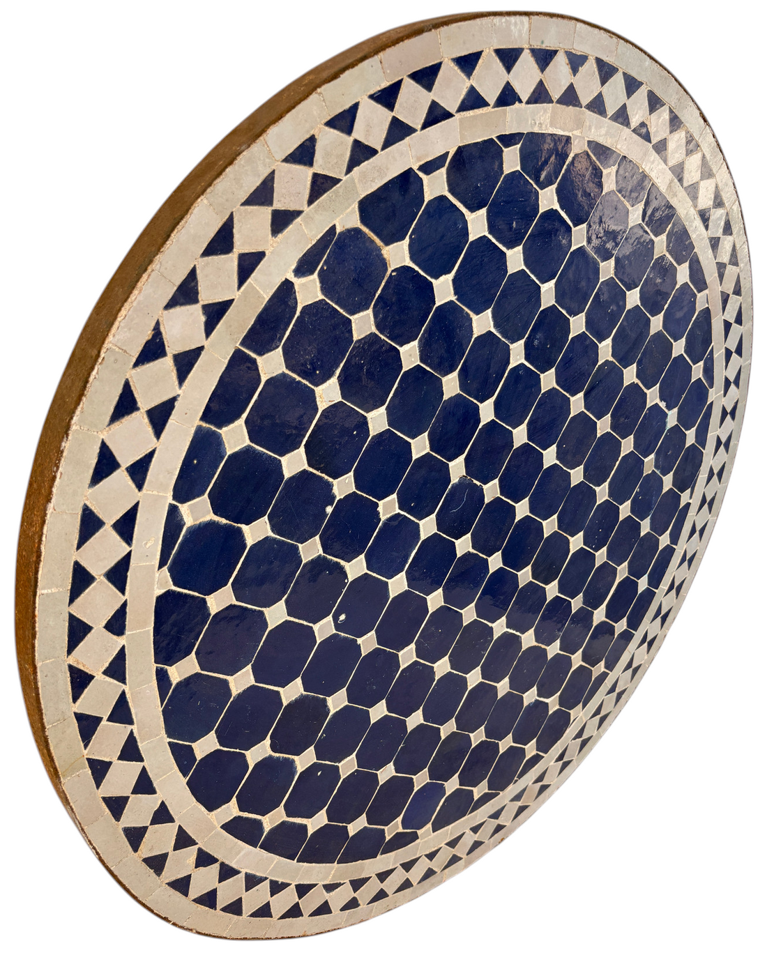 32" Navy Zellige Mosaic Table Top