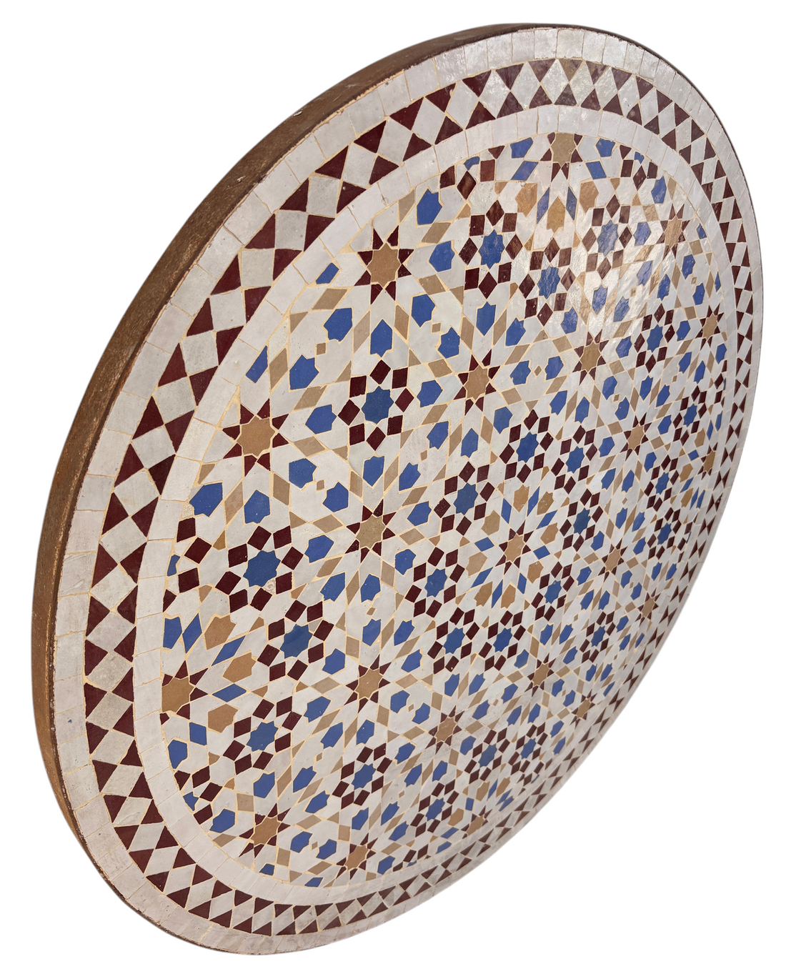 32" Multi Blue Zellige Mosaic Table Top