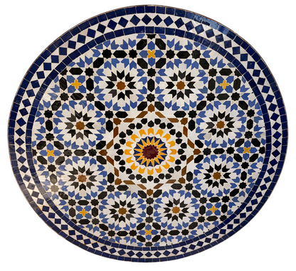32" Multi Navy Zellige Mosaic Table Top