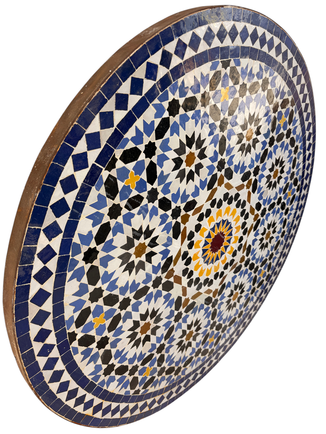 32" Multi Navy Zellige Mosaic Table Top