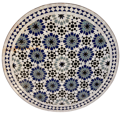 32" Multi Navy Zellige Mosaic Table Top