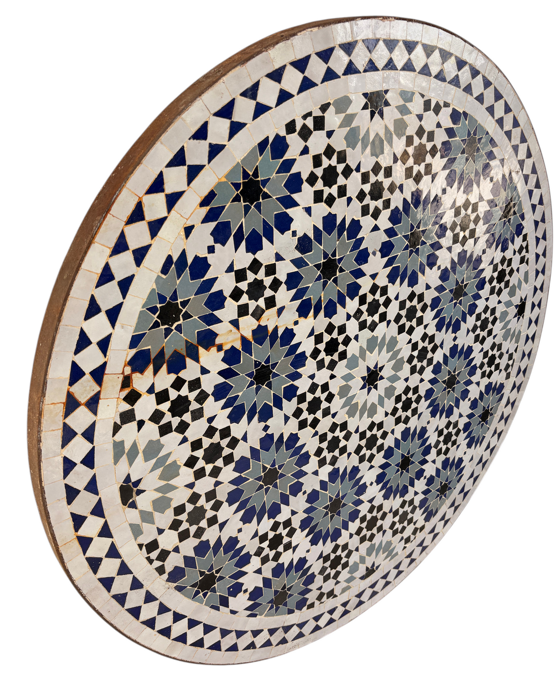 32" Multi Navy Zellige Mosaic Table Top