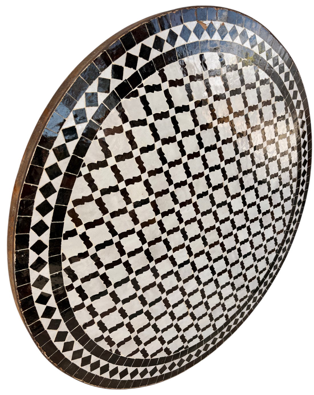 32" Multi White Chocolate Zellige Mosaic Table Top