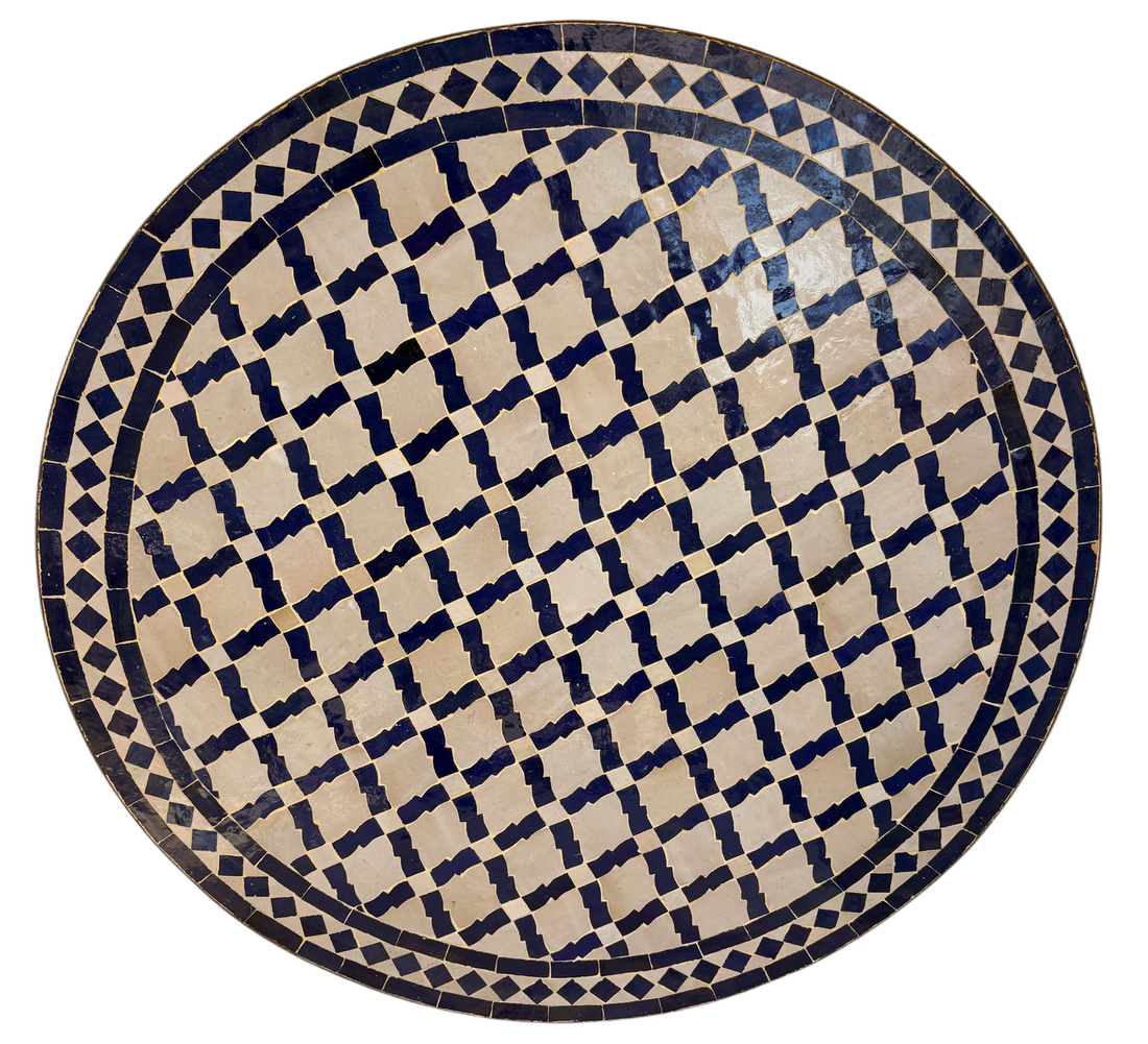 32" Multi Beige Zellige Mosaic Table Top