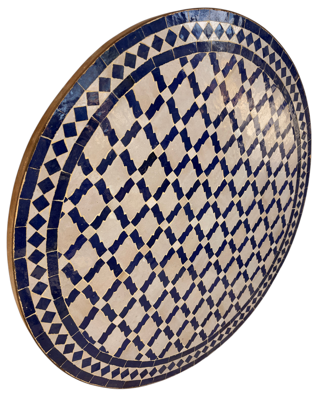 32" Multi Beige Zellige Mosaic Table Top