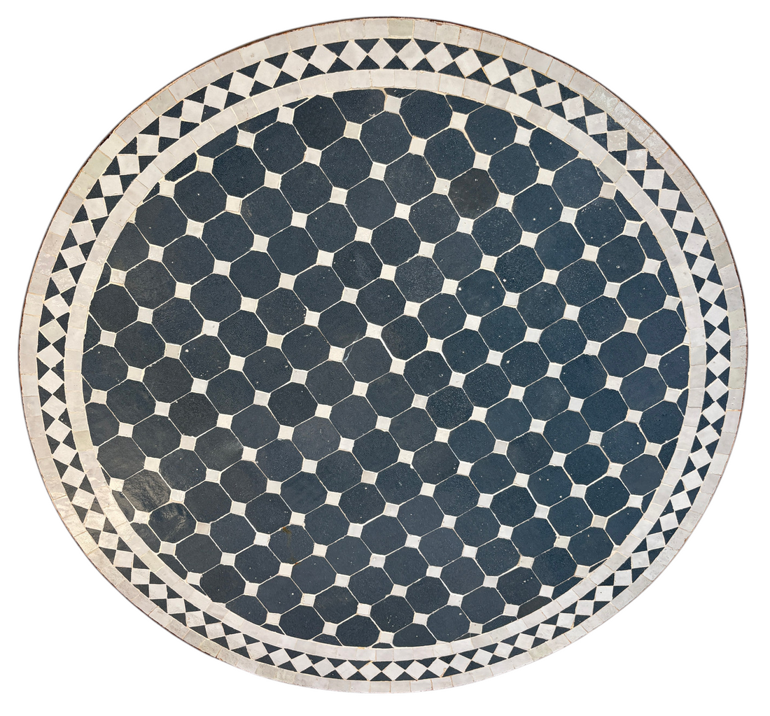32" Cerulean Zellige Mosaic Table Top