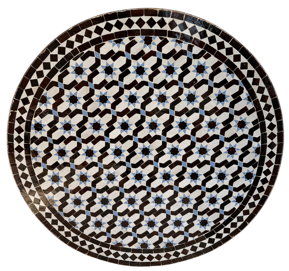 32" Multi Chocolate Zellige Mosaic Table Top