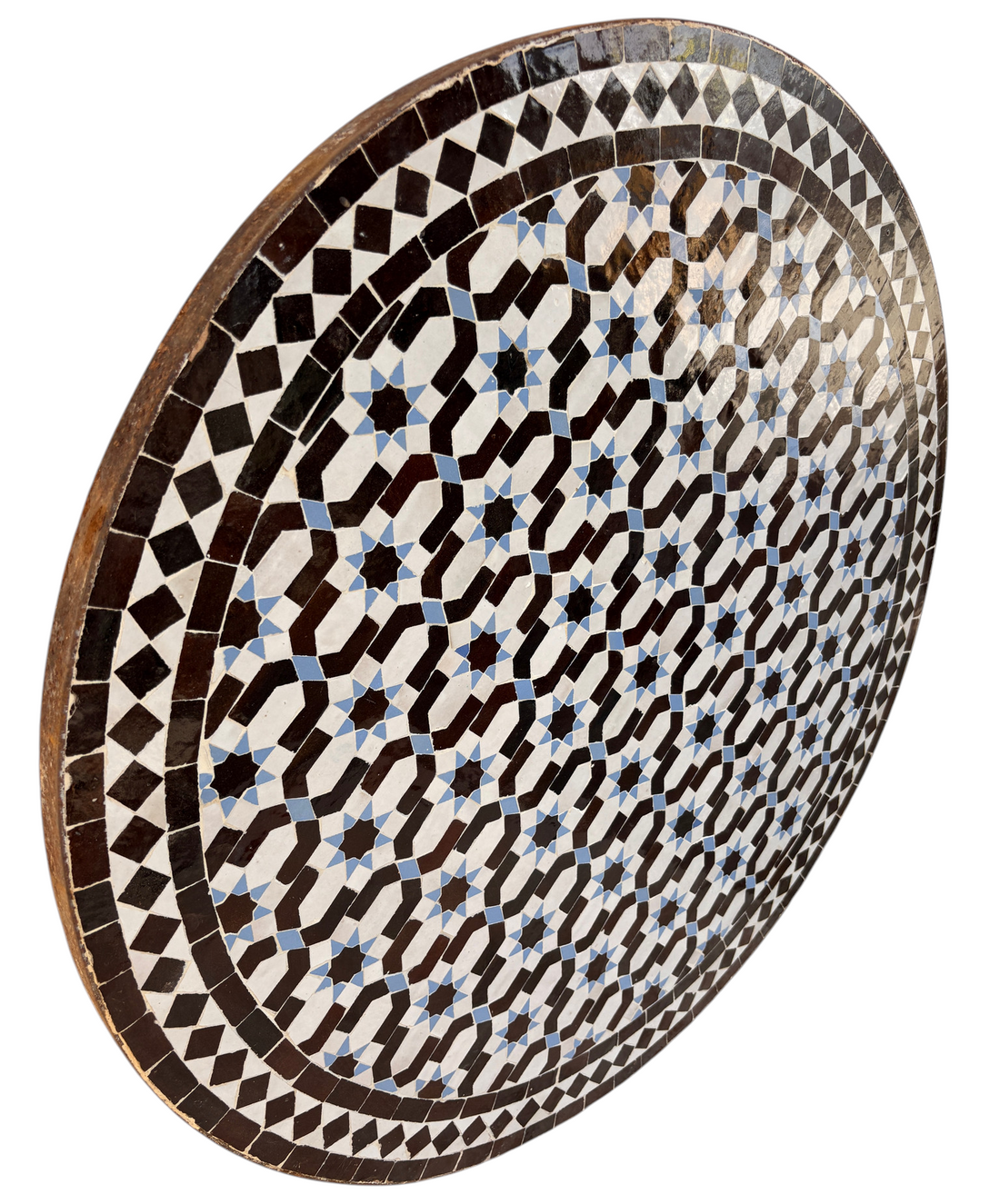 32" Multi Chocolate Zellige Mosaic Table Top