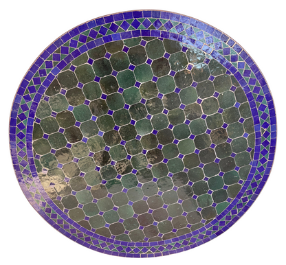 32" Multi Evergreen Zellige Mosaic Table Top
