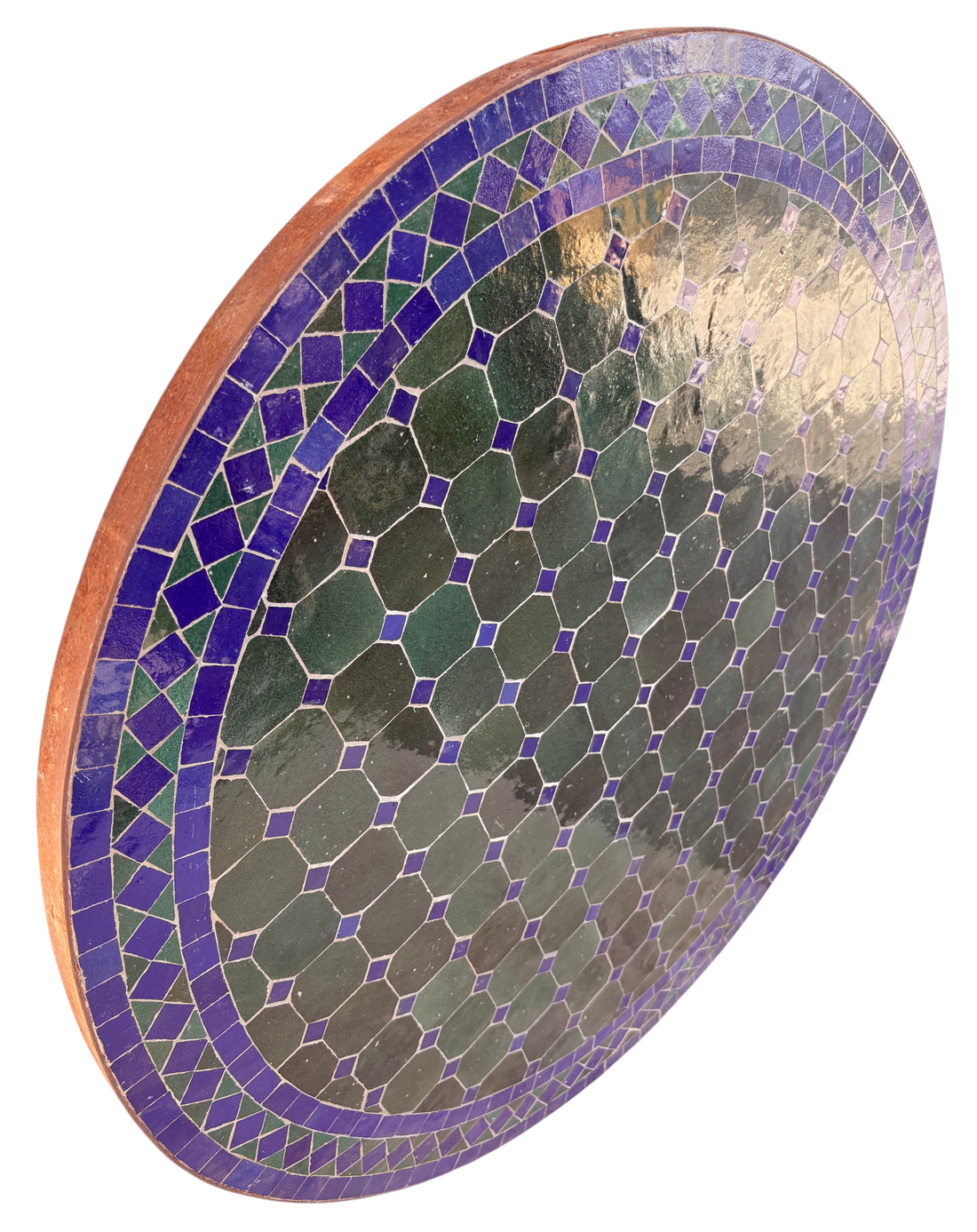 32" Multi Evergreen Zellige Mosaic Table Top