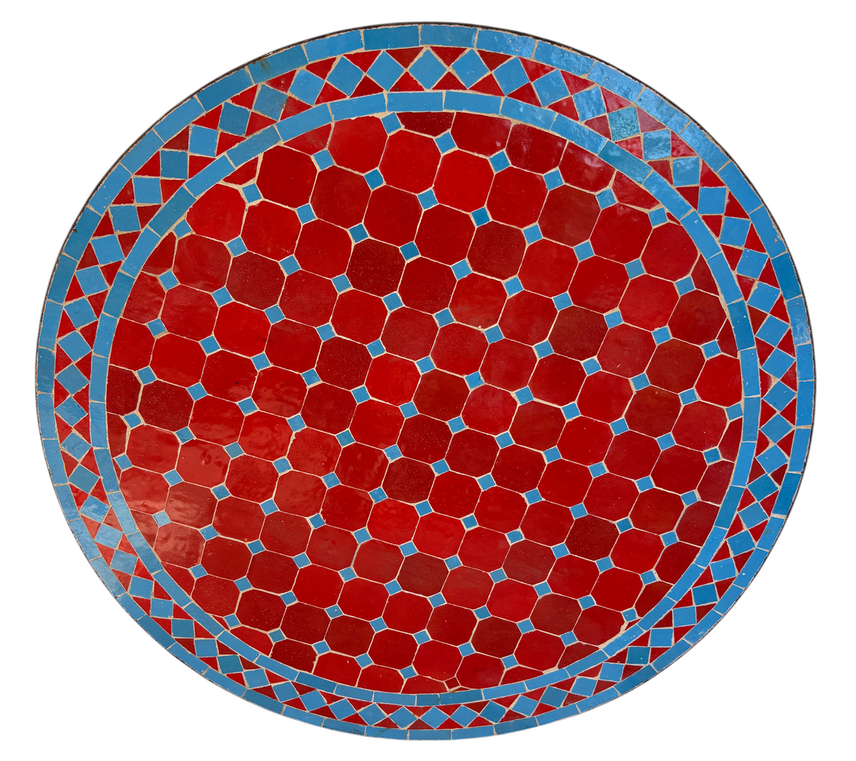 32" Multi Rouge Zellige Mosaic Table Top