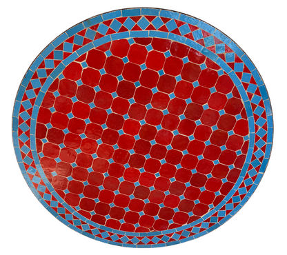 32" Multi Rouge Zellige Mosaic Table Top