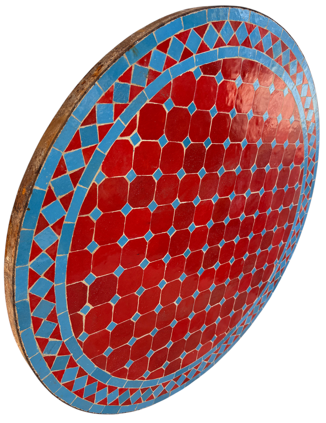 32" Multi Rouge Zellige Mosaic Table Top