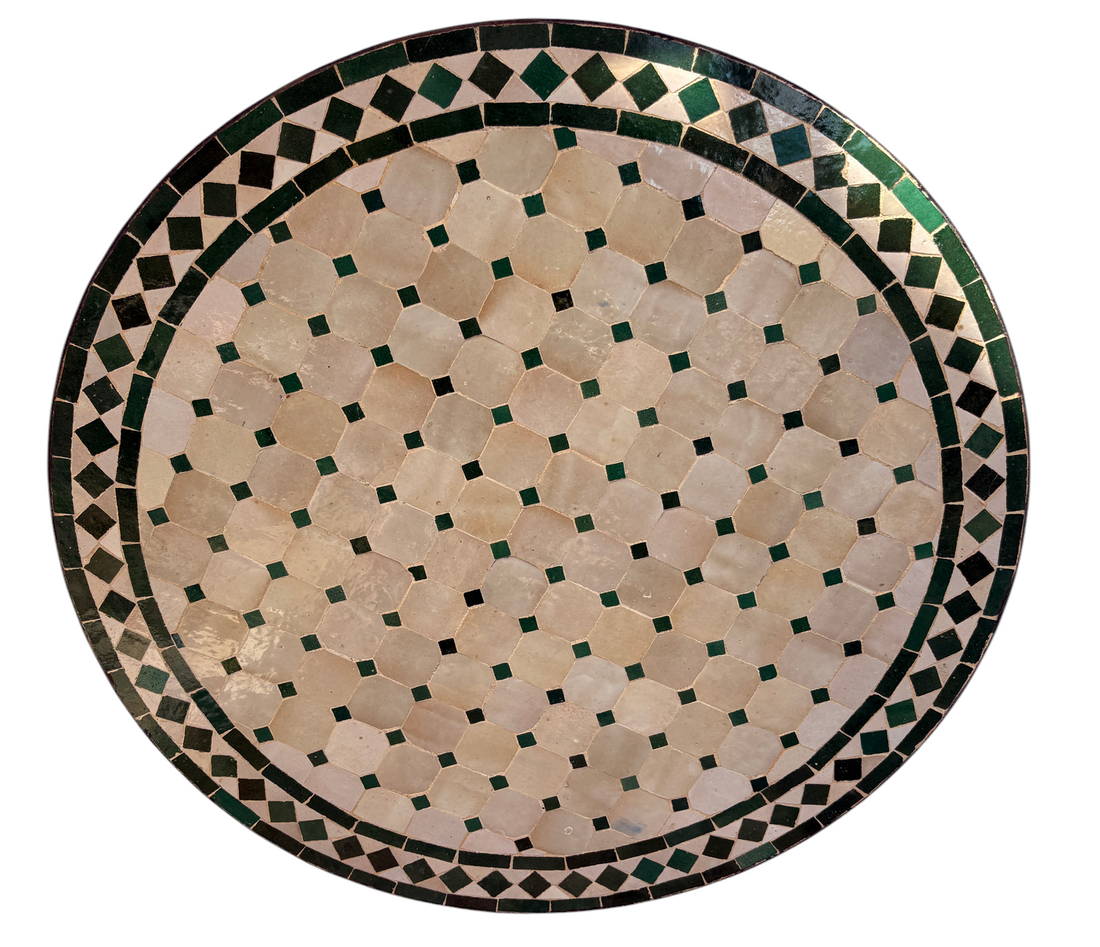 32" Multi Evergreen Zellige Mosaic Table Top