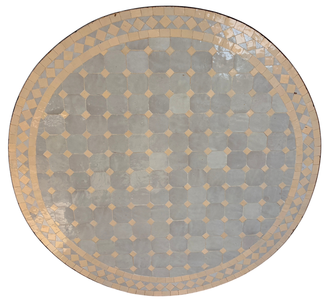 32" Multi White Zellige Mosaic Table Top