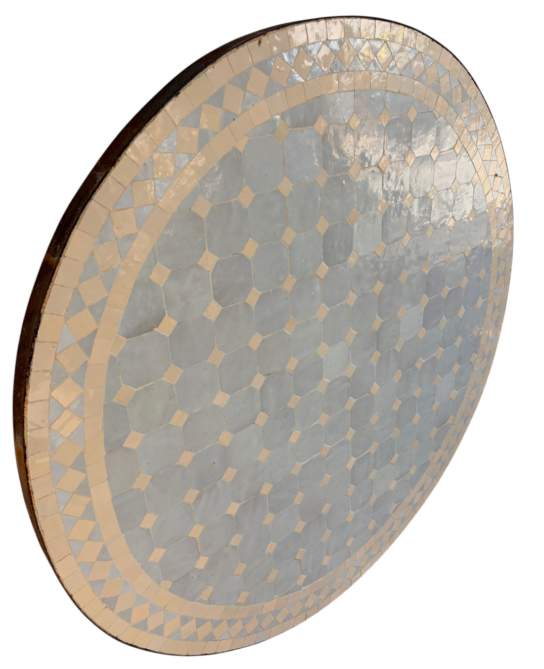 32" Multi White Zellige Mosaic Table Top