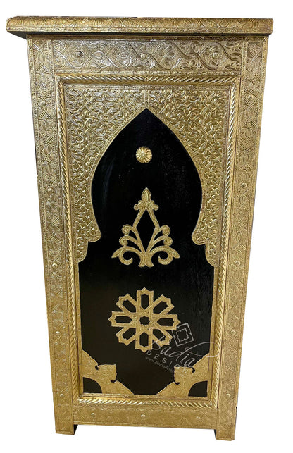 Hand Carved Brass Embossed Cabinet