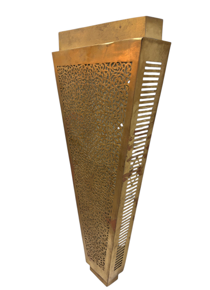 Tapered Panel Brass Sconce