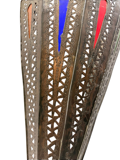 Fan Panel Sconce with Stained Glass Accents