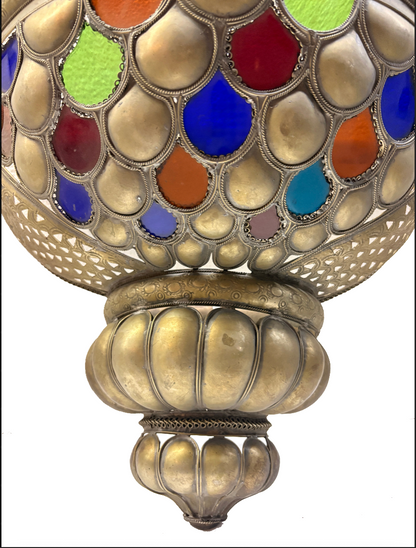 Silver-Plated Brass Multicolor Basket Sconce