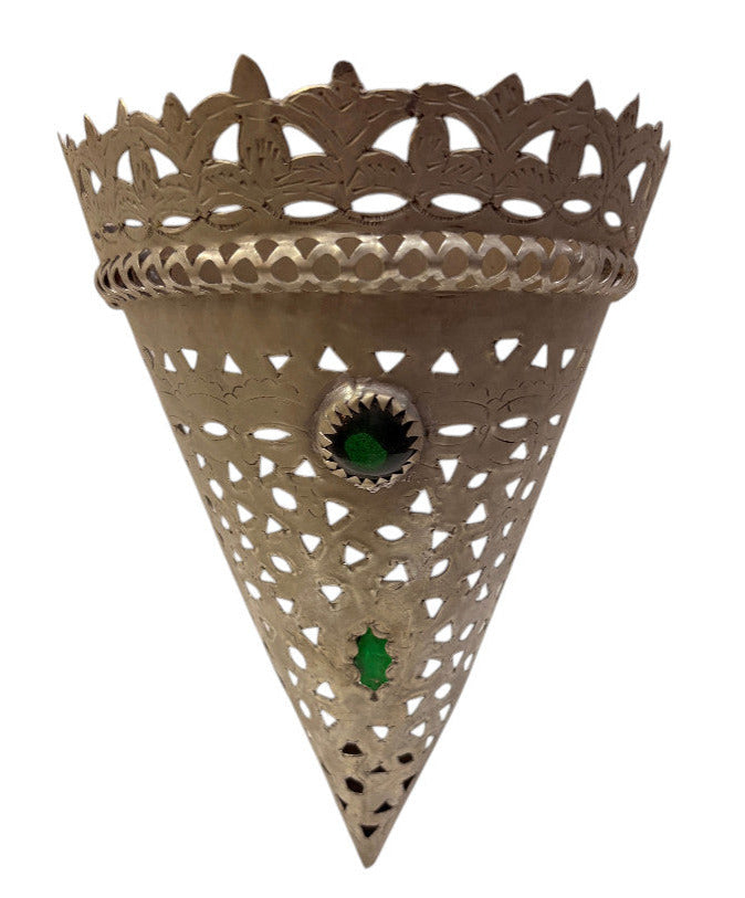 Crown-Top Pierced Cone Sconce