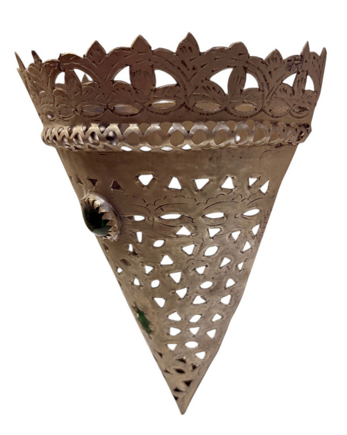 Crown-Top Pierced Cone Sconce