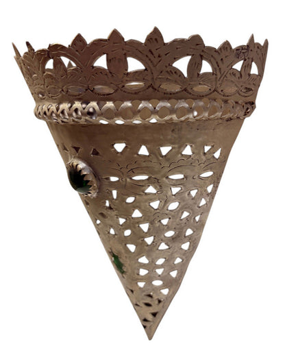 Crown-Top Pierced Cone Sconce