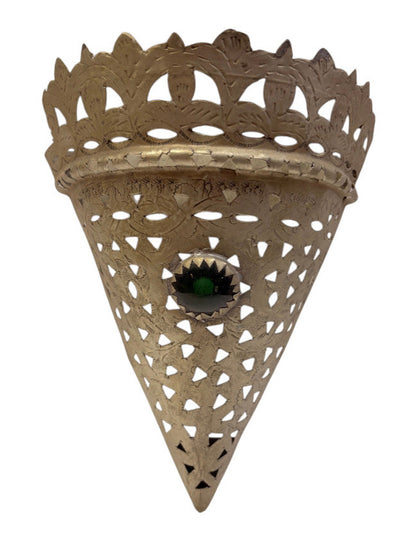 Crown-Top Pierced Cone Sconce