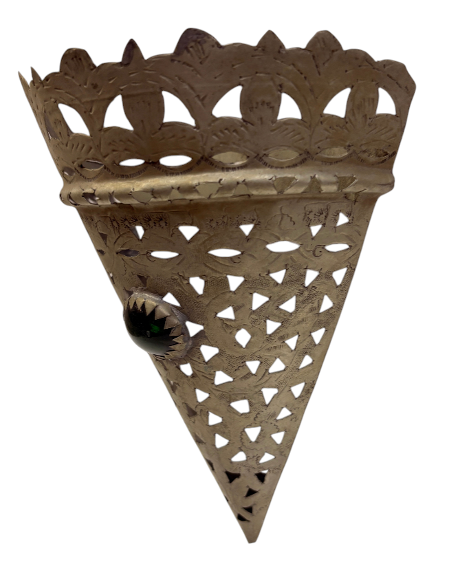 Crown-Top Pierced Cone Sconce