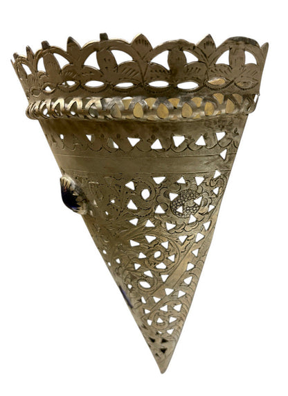 Crown-Top Pierced Cone Sconce
