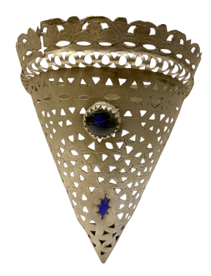 Crown-Top Pierced Cone Sconce