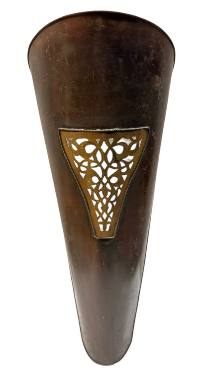 Solid Tapered Cone Sconce with Brass Inset