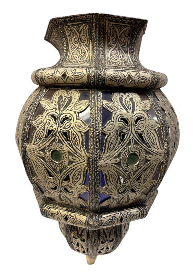 Brass and Nickel Etched Urn Sconce