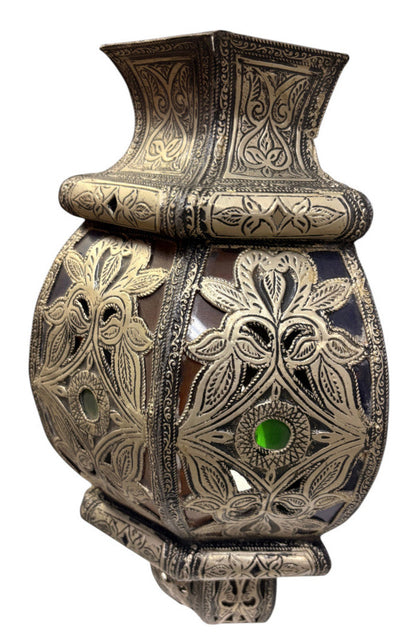Brass and Nickel Etched Urn Sconce