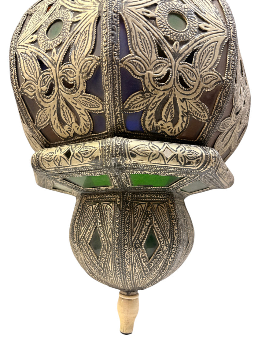 Brass and Nickel Crowned Urn Sconce