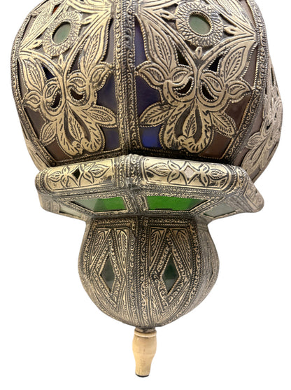 Brass and Nickel Crowned Urn Sconce