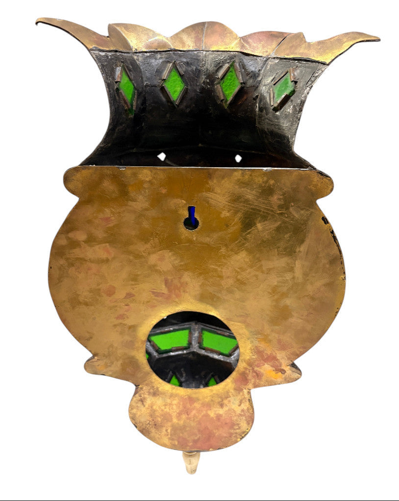 Brass and Nickel Crowned Urn Sconce