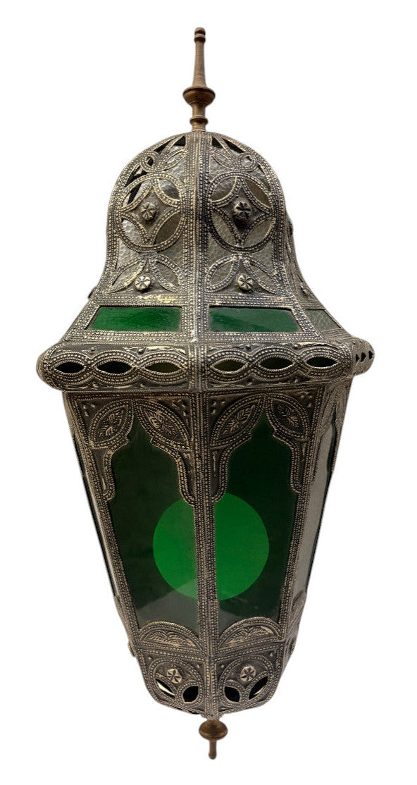 Domed Lantern Sconce with Stained Glass
