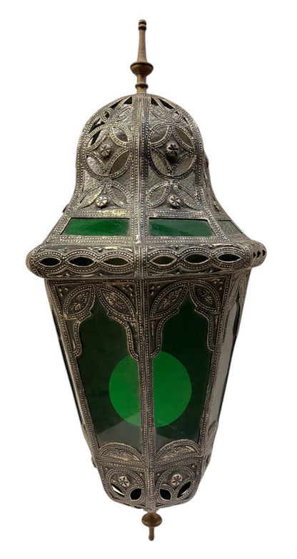 Domed Lantern Sconce with Stained Glass