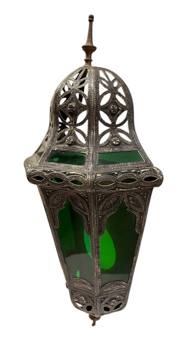 Domed Lantern Sconce with Stained Glass