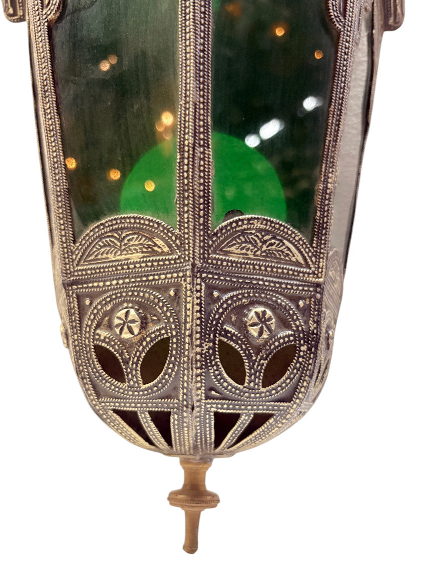 Domed Lantern Sconce with Stained Glass