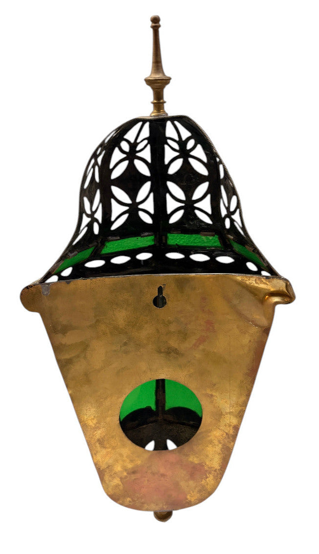 Domed Lantern Sconce with Stained Glass
