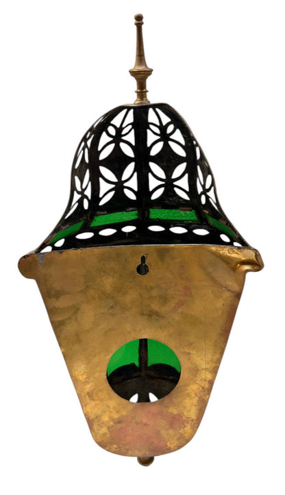 Domed Lantern Sconce with Stained Glass