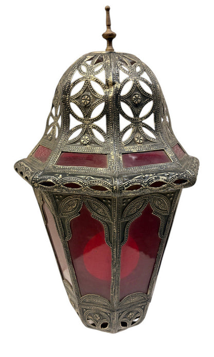 Domed Lantern Sconce with Stained Glass