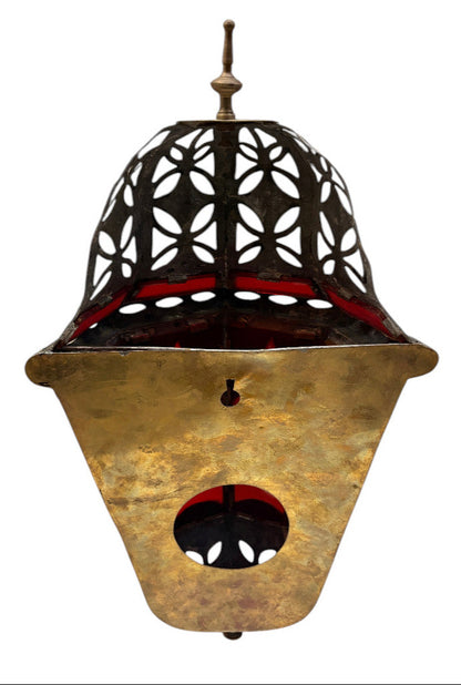 Domed Lantern Sconce with Stained Glass