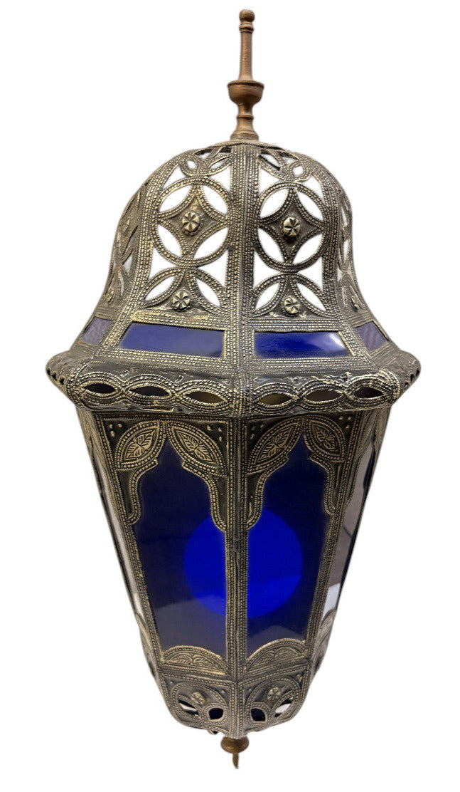 Domed Lantern Sconce with Stained Glass