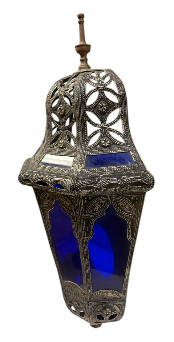 Domed Lantern Sconce with Stained Glass