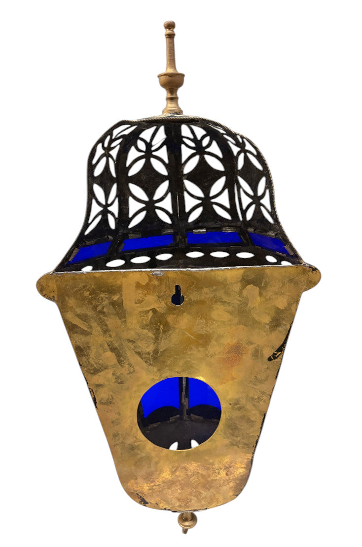 Domed Lantern Sconce with Stained Glass