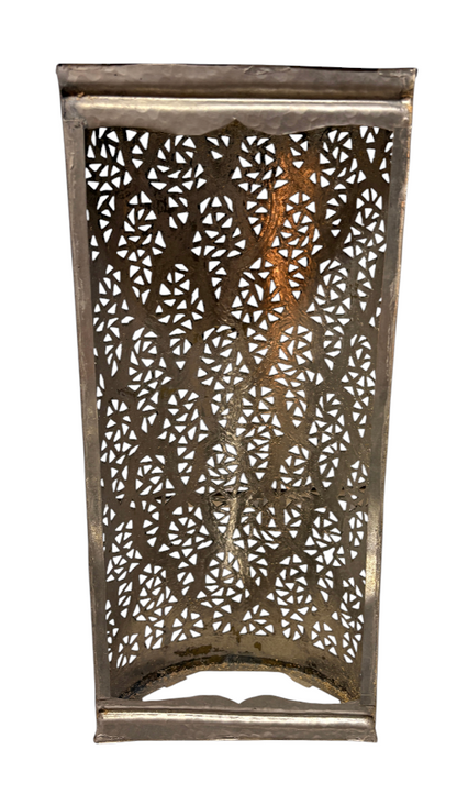 Silver-Tone Pierced Cylinder Sconce